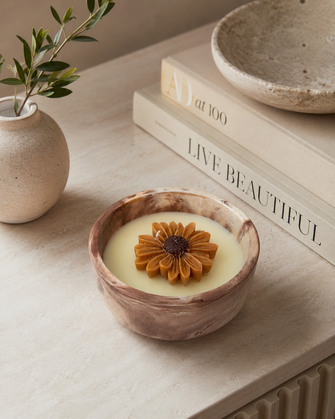 Vela Flor de Azahar · Diseño Margarita