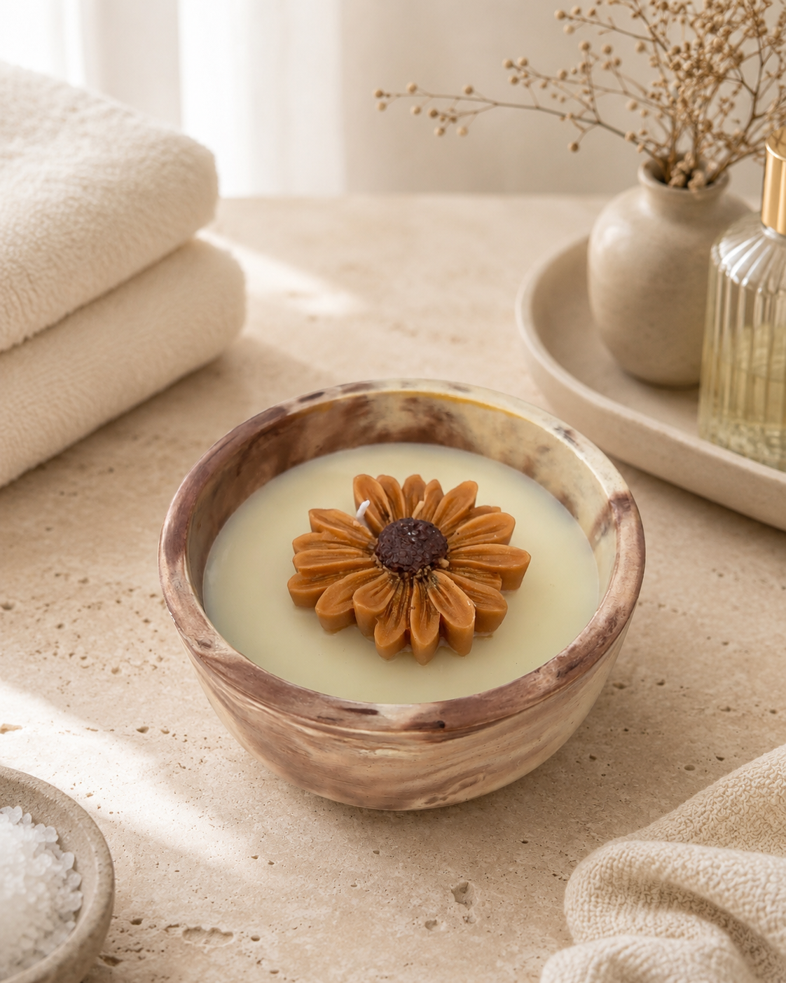 Vela Flor de Azahar · Diseño Margarita